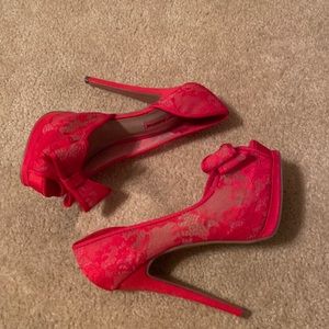 Betsy’s Johnson red lace heel